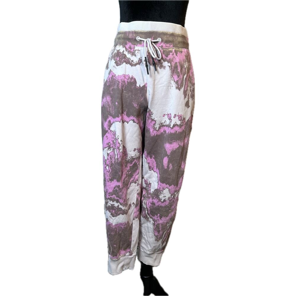 Joy Lab Pink Marble Sweat Pant Joggers Size M Beige Pink Cotton Pockets